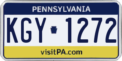 PA license plate KGY1272