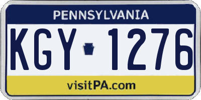 PA license plate KGY1276