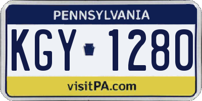 PA license plate KGY1280