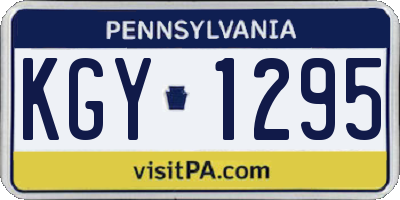 PA license plate KGY1295