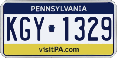 PA license plate KGY1329