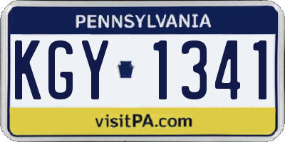 PA license plate KGY1341