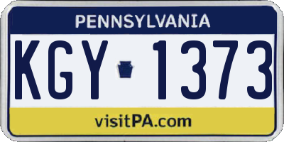 PA license plate KGY1373