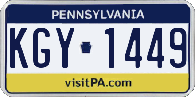 PA license plate KGY1449