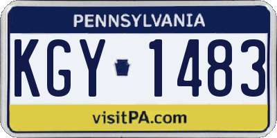 PA license plate KGY1483