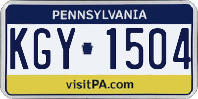 PA license plate KGY1504