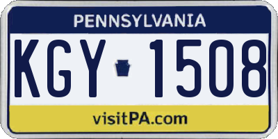PA license plate KGY1508