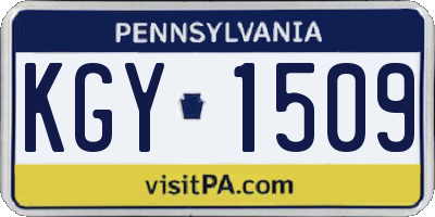 PA license plate KGY1509