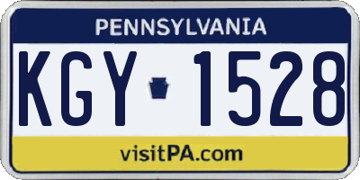 PA license plate KGY1528