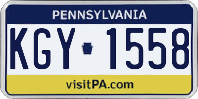 PA license plate KGY1558