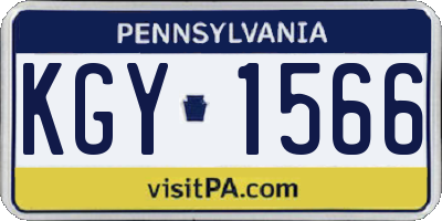 PA license plate KGY1566