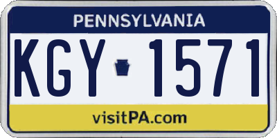 PA license plate KGY1571