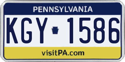 PA license plate KGY1586