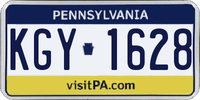 PA license plate KGY1628