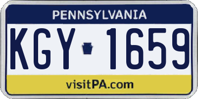 PA license plate KGY1659