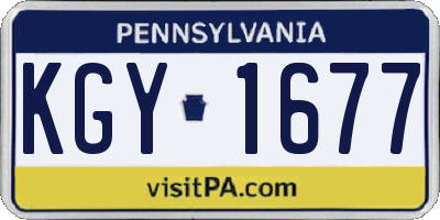 PA license plate KGY1677