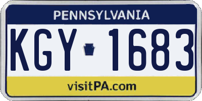 PA license plate KGY1683