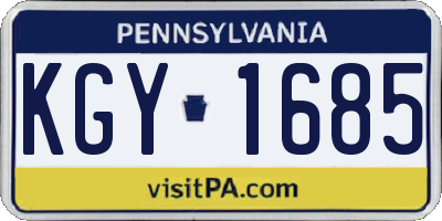 PA license plate KGY1685