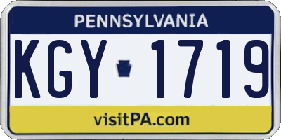 PA license plate KGY1719