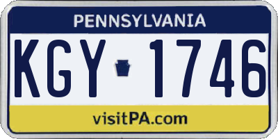 PA license plate KGY1746