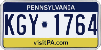 PA license plate KGY1764