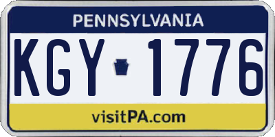 PA license plate KGY1776