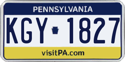 PA license plate KGY1827