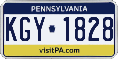 PA license plate KGY1828