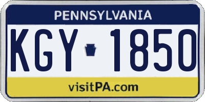 PA license plate KGY1850