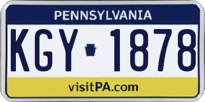 PA license plate KGY1878