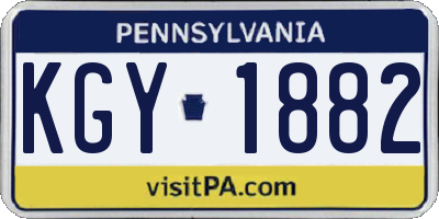 PA license plate KGY1882
