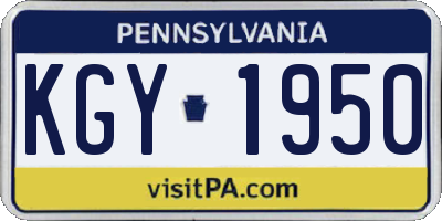 PA license plate KGY1950