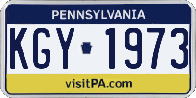 PA license plate KGY1973