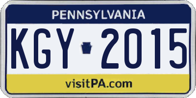 PA license plate KGY2015