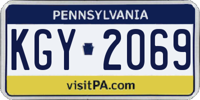 PA license plate KGY2069