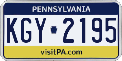PA license plate KGY2195