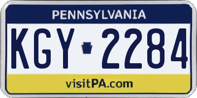 PA license plate KGY2284