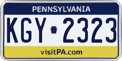 PA license plate KGY2323