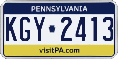 PA license plate KGY2413