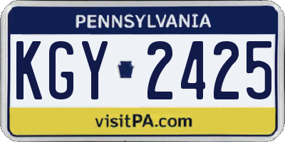 PA license plate KGY2425