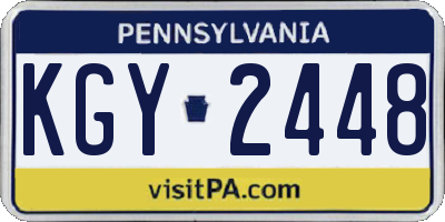 PA license plate KGY2448