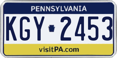 PA license plate KGY2453