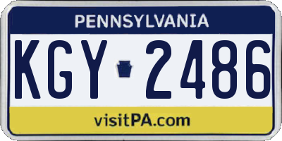 PA license plate KGY2486