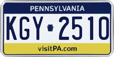 PA license plate KGY2510