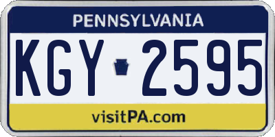 PA license plate KGY2595