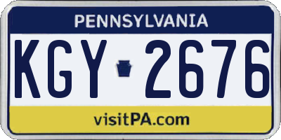PA license plate KGY2676