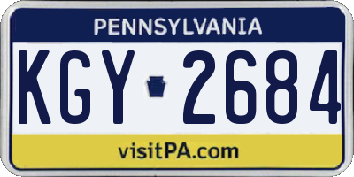 PA license plate KGY2684