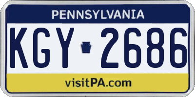 PA license plate KGY2686