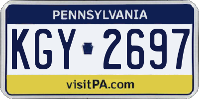 PA license plate KGY2697