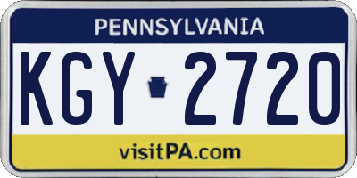 PA license plate KGY2720